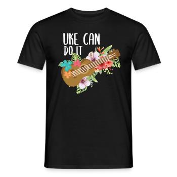 Ukulélé Uke - T-shirt homme - noir - Devant - AI Model Male 178 light (178cm)