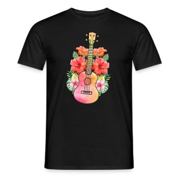 Ukulélé Uke - T-shirt homme - noir - Devant - AI Model Male 178 light (178cm)