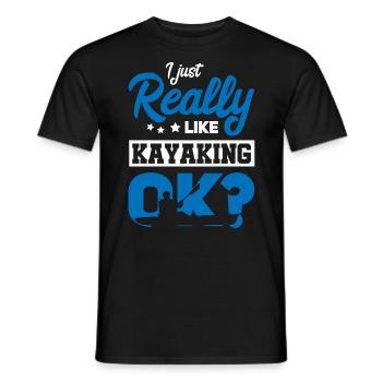 Kayak Kayak Kayaker - Men's T-Shirt - black - Front - AI Model Male 178 light (178cm)