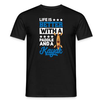 Kayak Kayak Kayaker - Men's T-Shirt - black - Front - AI Model Male 178 light (178cm)
