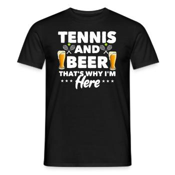 Gift idea for tennis players Tennis and beer - Men's T-Shirt - black - Front - AI Model Male 178 light (178cm)