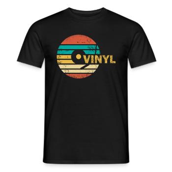 Vinyl Schallplatte - Männer T-Shirt - Schwarz - Vorne - AI Model Male 178 light (178cm)