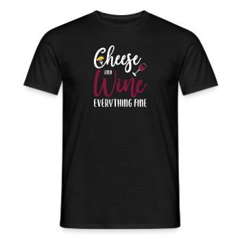 Plateau de fromages Fromages Fromages laitiers - T-shirt homme - noir - Devant - AI Model Male 178 light (178cm)