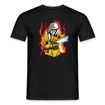 Fire department fire engine firefighter - Men's T-Shirt - black - Front - AI Model Male 178 light (178cm)
