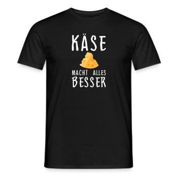 Käse Käseplatte Käsesorten Käserei - Männer T-Shirt - Schwarz - Vorne - AI Model Male 178 light (178cm)