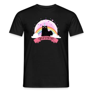 Grumpycorn Grumpy Unicorn Cat - Men's T-Shirt - black - Front - AI Model Male 178 light (178cm)