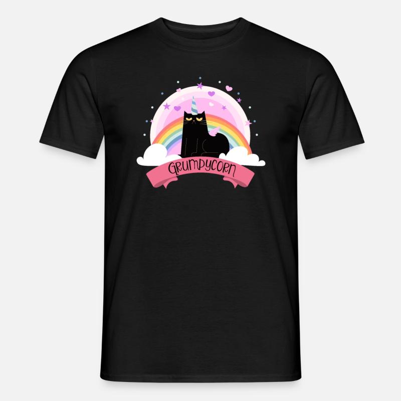 Grumpycorn Grumpy Licorne Chat - T-shirt homme - noir