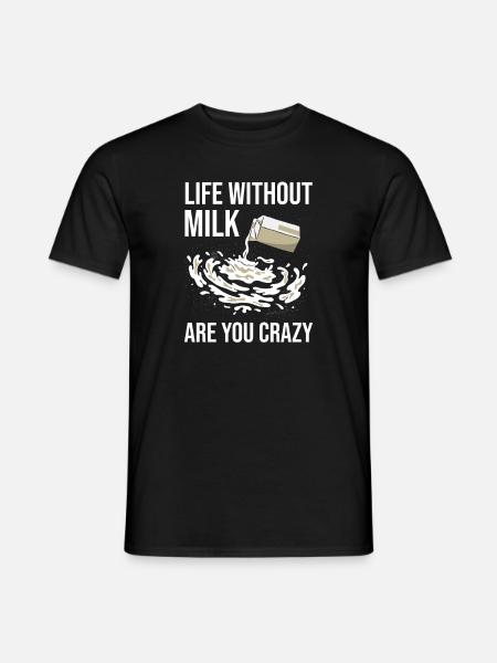 Milch Rohmilch Vollmilch - Männer T-Shirt - Schwarz