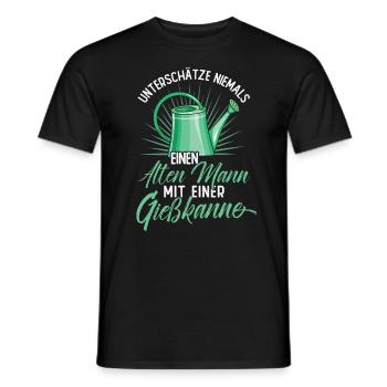 Alter Mann mit einer Gießkanne - Männer T-Shirt - Schwarz - Vorne - AI Model Male 178 light (178cm)