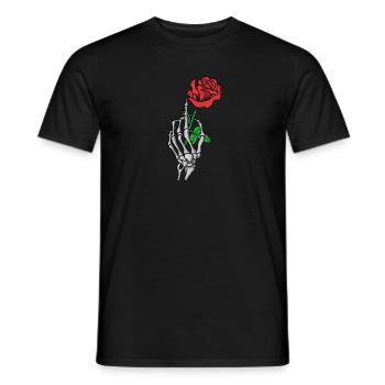 Skeletthand Rote Rosen Tattoo Style Knochen Hand - Männer T-Shirt - Schwarz - Vorne - AI Model Male 178 light (178cm)