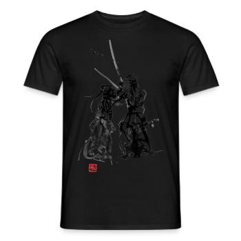 Kendo, a martial art from Japan - Men's T-Shirt - black - Front - AI Model Male 178 light (178cm)