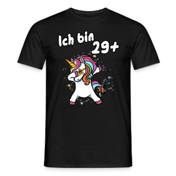 Ich bin 29 plus Einhorn - Männer T-Shirt - Schwarz - Vorne - AI Model Male 178 light (178cm)