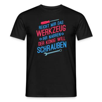 Reicht mir das Werkzeug König Mechaniker Schrauber - Männer T-Shirt - Schwarz - Vorne - AI Model Male 178 light (178cm)
