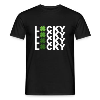 Lucky Kleeblatt klein - Männer T-Shirt - Schwarz - Vorne - AI Model Male 178 light (178cm)