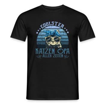 Coolster Katzen Opa aller Zeiten - Männer T-Shirt - Schwarz - Vorne - AI Model Male 178 light (178cm)