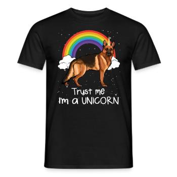 Rainbow Berger allemand Croyez-moi, je suis un chien licorne - T-shirt homme - noir - Devant - AI Model Male 178 light (178cm)