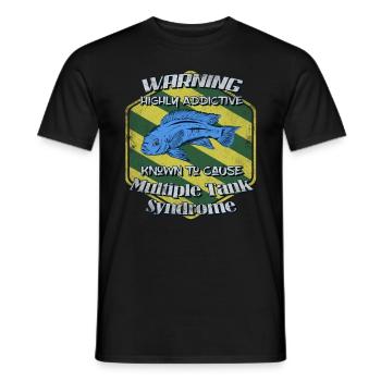 Mbuna Cichlids Malawi Cichlid Contagious Tank - Men's T-Shirt - black - Front - AI Model Male 178 light (178cm)