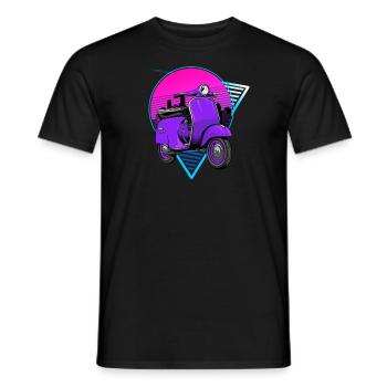 Retro Scooter Mofa Moped Vintage Roller - Men's T-Shirt - black - Front - AI Model Male 178 light (178cm)