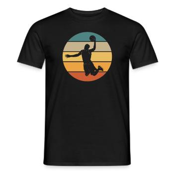 Rétro basketball streetball - T-shirt homme - noir - Devant - AI Model Male 178 light (178cm)