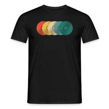 Retro Vinyl Record Record Collector - Men's T-Shirt - black - Front - AI Model Male 178 light (178cm)