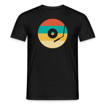 Retro Vinyl Schallplatte Plattensammler - Männer T-Shirt - Schwarz - Vorne - AI Model Male 178 light (178cm)