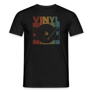 Retro Vinyl Record Record Collector - Men's T-Shirt - black - Front - AI Model Male 178 light (178cm)