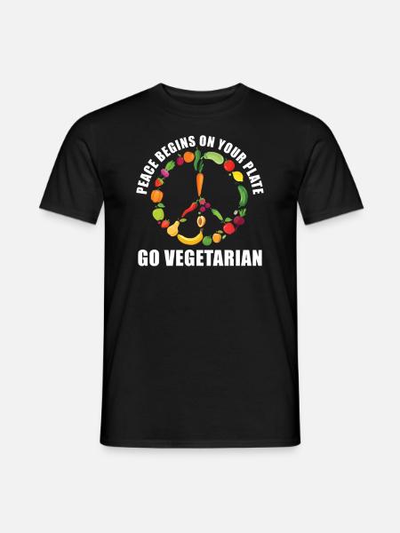 Veggie Gemüse Vegetarisch Vegetarier - Männer T-Shirt - Schwarz
