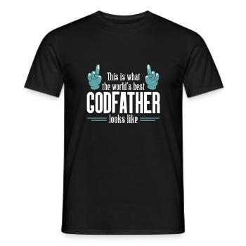 what the best godfather in the world looks like - Men's T-Shirt - black - Front - AI Model Male 178 light (178cm)