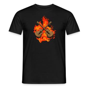 Guitare électrique guitare - T-shirt homme - noir - Devant - AI Model Male 178 light (178cm)