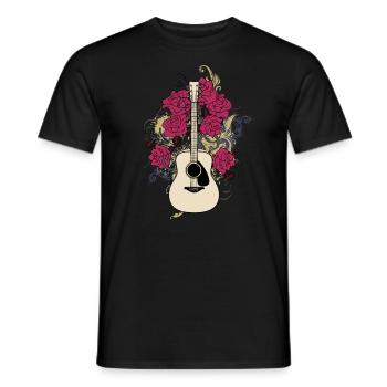 Guitare occidentale Guitare guitare guitare acoustique - T-shirt homme - noir - Devant - AI Model Male 178 light (178cm)