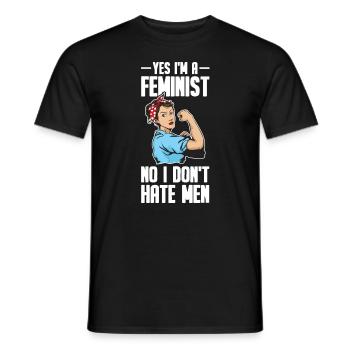 Feministin Emanzipation Feminist Feminismus - Männer T-Shirt - Schwarz - Vorne - AI Model Male 178 light (178cm)
