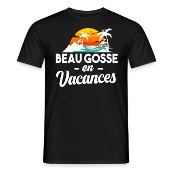 Vacances été plage palmier cadeau humour homme - T-shirt homme - noir - Devant - AI Model Male 178 light (178cm)
