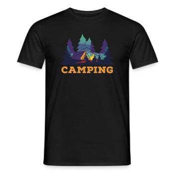 Camping Campen Zeltplatz Zelten - Männer T-Shirt - Schwarz - Vorne - AI Model Male 178 light (178cm)