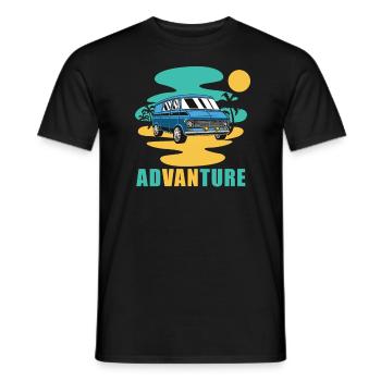 Camper Bus Caravan Camper Bus - Männer T-Shirt - Schwarz - Vorne - AI Model Male 178 light (178cm)