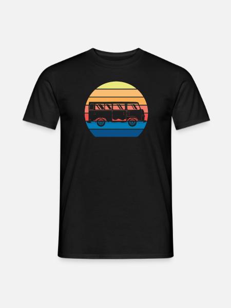 Retro Camper Bus Caravan Vintage Camper Bus - Männer T-Shirt - Schwarz