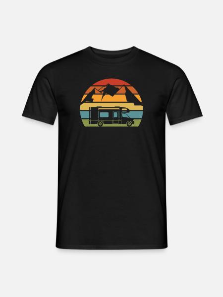 Retro Camper Bus Caravan Vintage Camper Bus - Männer T-Shirt - Schwarz