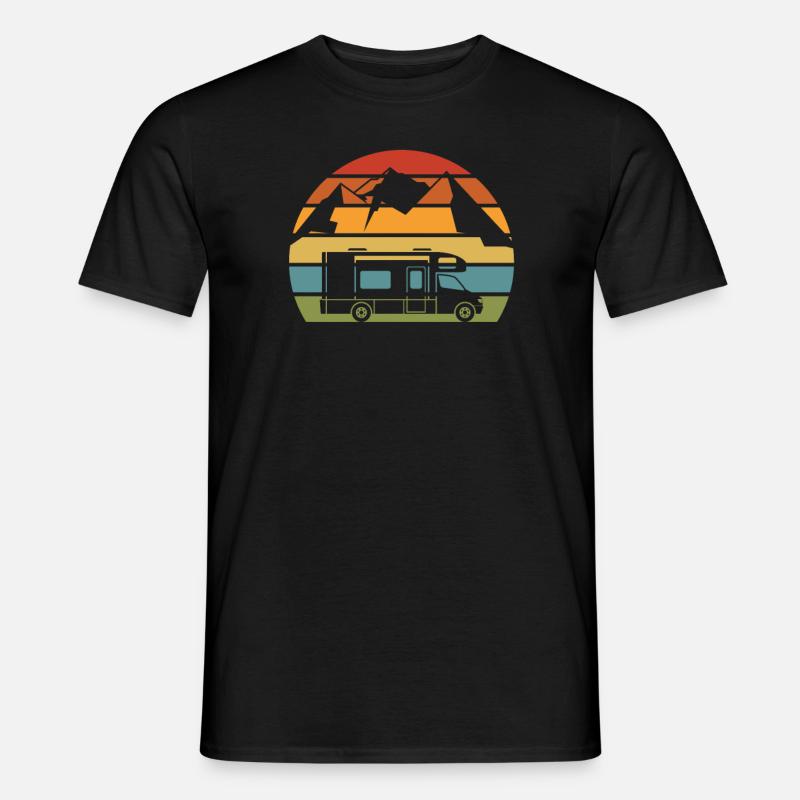 Retro Camper Bus Caravan Vintage Camper Bus - Männer T-Shirt - Schwarz