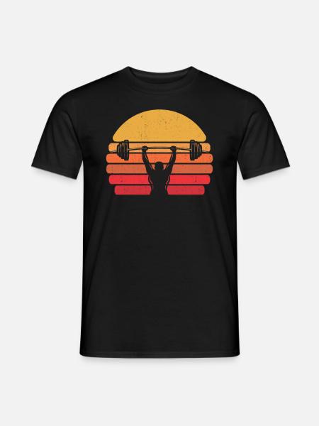 Retro Kraftdreikampf Vintage Powerlifting - Männer T-Shirt - Schwarz