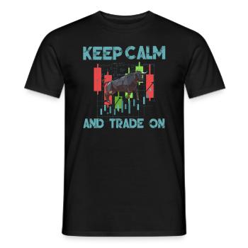 Stock Day Trading Exchange Forex Stock Trader - Men's T-Shirt - black - Front - AI Model Male 178 light (178cm)