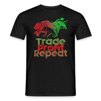 Stock Day Trading Exchange Forex Stock Trader - Men's T-Shirt - black - Front - AI Model Male 178 light (178cm)