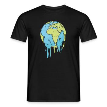 Changement climatique Lutte contre le changement climatique Réchauffement climatique Planète terre - T-shirt homme - noir - Devant - AI Model Male 178 light (178cm)