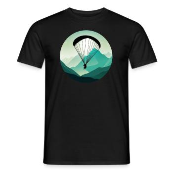 Paragliding Paragliding Paragliding Paragliding - Men's T-Shirt - black - Front - AI Model Male 178 light (178cm)