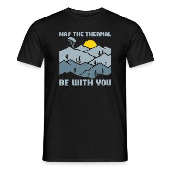 Paragliding Paragliding Paragliding Paragliding - Men's T-Shirt - black - Front - AI Model Male 178 light (178cm)