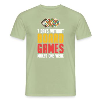 Jeu de société - T-shirt homme - vert sauge - Devant - AI Model Male 178 light (178cm)