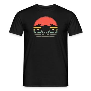 Retro Drone Drone Pilot Vintage Quadcopter - Men's T-Shirt - black - Front - AI Model Male 178 light (178cm)