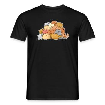 Cat Rental Cat Domestic Cat - Men's T-Shirt - black - Front - AI Model Male 178 light (178cm)