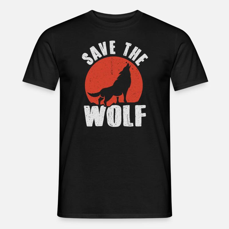 Wolf - Männer T-Shirt - Schwarz