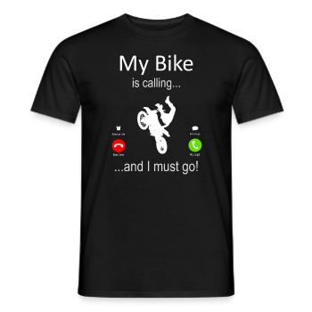 Mon Dirtbike appelle... et je dois y aller! - T-shirt homme - noir - Devant - AI Model Male 178 light (178cm)