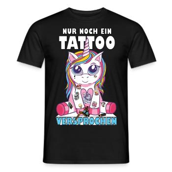 Unicorn Tattoo Einhorn nur noch ein Tattoo - Männer T-Shirt - Schwarz - Vorne - AI Model Male 178 light (178cm)