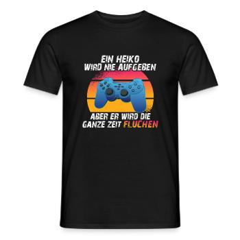 Ein Heiko wird nie aufgeben - Männer T-Shirt - Schwarz - Vorne - AI Model Male 178 light (178cm)
